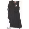 Image 1 : SLEEVELESS BLACK SHEER DRESS W/BEADED WAIST SZ4