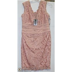 PINK LACE OVERLAY DRESS SIZE 12