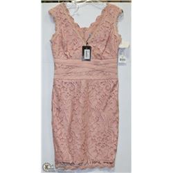 PINK LACE OVERLAY DRESS SIZE 10