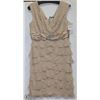 Image 1 : CHAMPAGNE RUFFLE & LACE DRESS SIZE 8