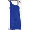 Image 1 : ROYAL BLUE WRAP DRESS W/RHINESTONE STRAP SIZE 16