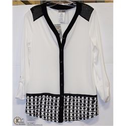 CREPE & SUEDE BUTTON UP SHIRT SIZE XSM