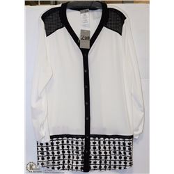 CREPE & SUEDE BUTTON UP SHIRT SIZE XL