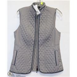 QUILTED NYLON GREY VEST SIZE SMALL