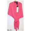 Image 1 : 3/4 LENGTH WRAP PINK CARDIGAN SIZE M/L