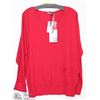 Image 1 : RED RIBBED CUFF SWEATER SIZE LARGE