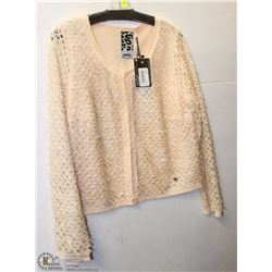 CARDIGAN - EYELASH KNIT W/HOLES SIZE 14