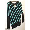 Image 1 : BLACK & AQUA SWEATER SIZE SMALL