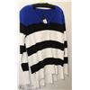 Image 1 : LONG SLEEVE SWEATER BLUE/MULTI SIZE LARGE