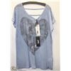 Image 1 : BLUE/GREY MESH  PRINT TSHIRT SIZE 16