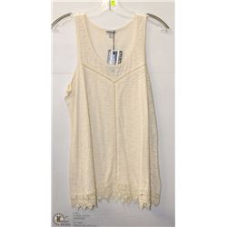 BEIGE TANK WITH LACE TRIM SIZE LARGE