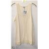 Image 1 : BEIGE TANK WITH LACE TRIM SIZE LARGE