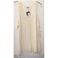 BEIGE TANK WITH LACE TRIM SIZE XL