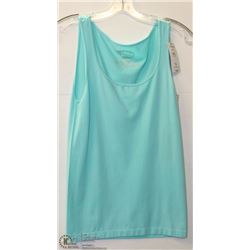 AQUA COTTON WIDE STRAP TANK TOP SIZE SM