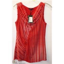 RED/WHITE TANK WITH WIDE STRAP - SIZE XS