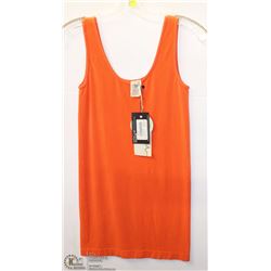 ORANGE BAMBOO DOUBLE SCOOP NECK TANK ONE SIZE