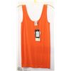 Image 1 : ORANGE BAMBOO DOUBLE SCOOP NECK TANK ONE SIZE