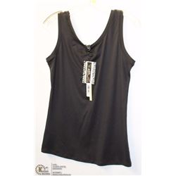 BLACK SATEEN TANK SIZE SMALL