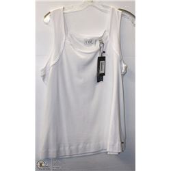 WHITE TANK TOP WITH SQUARE NECKLINE SIZE XL
