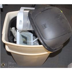 LOT OF 3 PLASTIC GARBAGE CANS AND MORE
