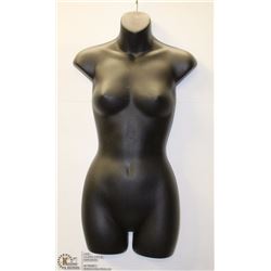 BLACK FULL TORSO HANGING WALL MANNEQUIN