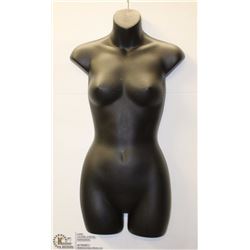 BLACK FULL TORSO HANGING WALL MANNEQUIN
