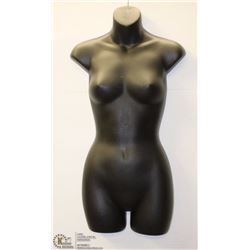 BLACK FULL TORSO HANGING WALL MANNEQUIN
