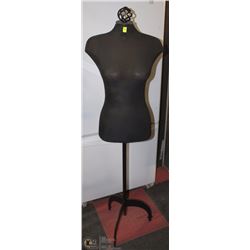 BLACK TORSO MANNEQUIN ON STAND