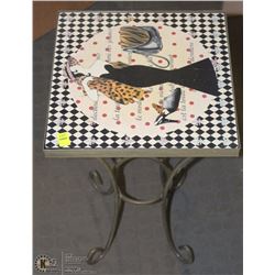 DECORATIVE METAL TABLE 12 X 12 X 19