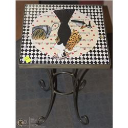 DECORATIVE METAL TABLE 12 X 12 X 19