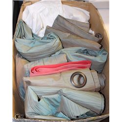BOX OF ASSORTED DRAPERY PANELS