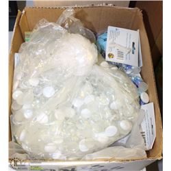 BOX OF DECORATIVE MARBLES AND STONES