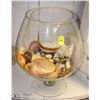 Image 1 : LARGE BRANDY GLASS WITH DECORATIVE SHELLS