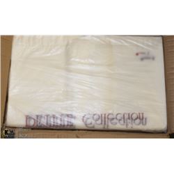 BOX OF 350 COUNT LARGE LABELED SHOPPING BAGS