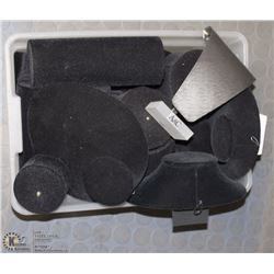 BOX OF JEWELRY DISPLAY STANDS AND MORE