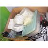 Image 1 : BOX OF ASSORTED PRICE TAG ROLLS, AND MISC STORE