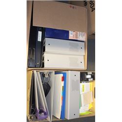 2 BOXES OF ASSORTED OFFICE SUPPLIES, INCLUDES TAPE