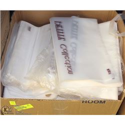 BOX OF SMALL LABELED SHOPPING BAGS