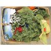 Image 1 : BOX WITH ASSORTED CHRISTMAS DECORATIONS & LIGHTS