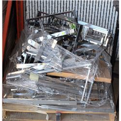 PALLET FULL OF METAL CLOTHING RACKS FOR WALL