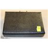 Image 1 : BLACK & SILVER HARD SHELL EVENING BAG WITH CHAIN