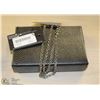 Image 1 : BLACK & SILVER HARD SHELL EVENING BAG WITH CHAIN
