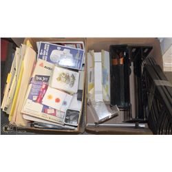 2 BOXES OF ASSORTED OFFICE SUPPLIED & ORGANIZERS