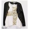 Image 1 : WHITE SHIRT AND BLACK JACKET SIZE LARGE