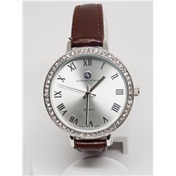 ADRIENNE VITTADINI BROWN LEATHER SILVER DIAL