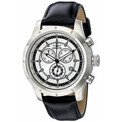 INVICTA MEN'S BLACK LEATHER STRAP SPECIALTY