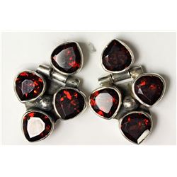 #2-STERLING SILVER GARNET(JANUARY STONE ) EARRING