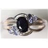 Image 3 : #4-STERLING SILVER SAPPHIRE AND TANZANITE RING