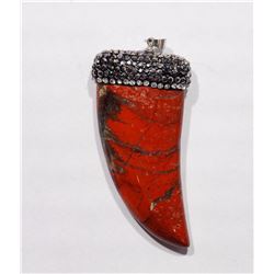 #5-STERLING SILVER RED JASPER PENDANT