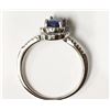 Image 2 : #7-STERLING SILVER SAPPHIRE & CUBIC ZIRCONIA RING